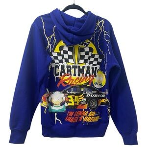 Official South Park Cartman Racing Blue Hoodie Sweatshirt - New - Men’s S